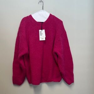 Vibrant Fuchsia Crew Neck Sweater